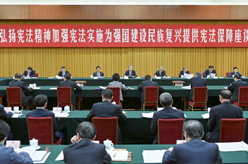 趙樂際出席“弘揚憲法精神，加強憲法實施，為強國建設、民族復興提供憲法保障”座談會并講話