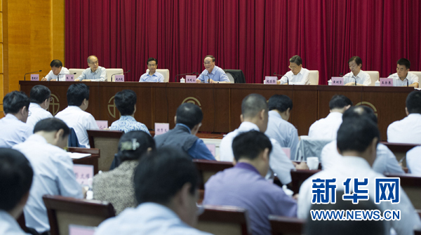 7月16日，中共中央政治局常委、中央紀委書記、中央巡視工作領導小組組長王岐山在北京出席2014年中央第二輪巡視工作動員部署會并講話。新華社記者黃敬文 攝 