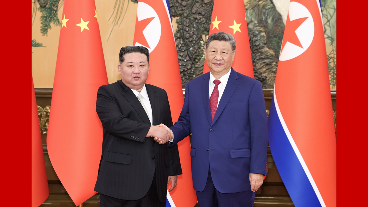 習(xí)近平同朝鮮勞動(dòng)黨總書(shū)記、國(guó)務(wù)委員長(zhǎng)金正恩舉行會(huì)談