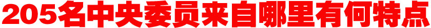 205名中央委員來自哪里？有何特點？