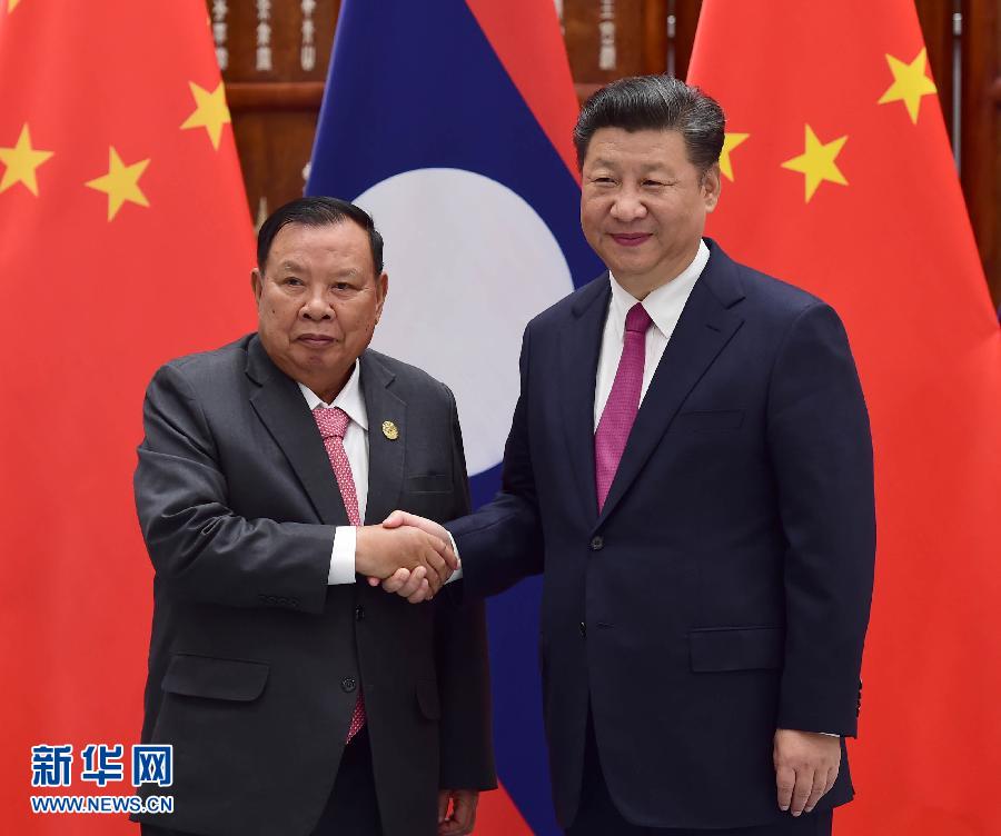 9月2日，國家主席習(xí)近平在杭州會見老撾國家主席本揚(yáng)。新華社記者張鐸攝