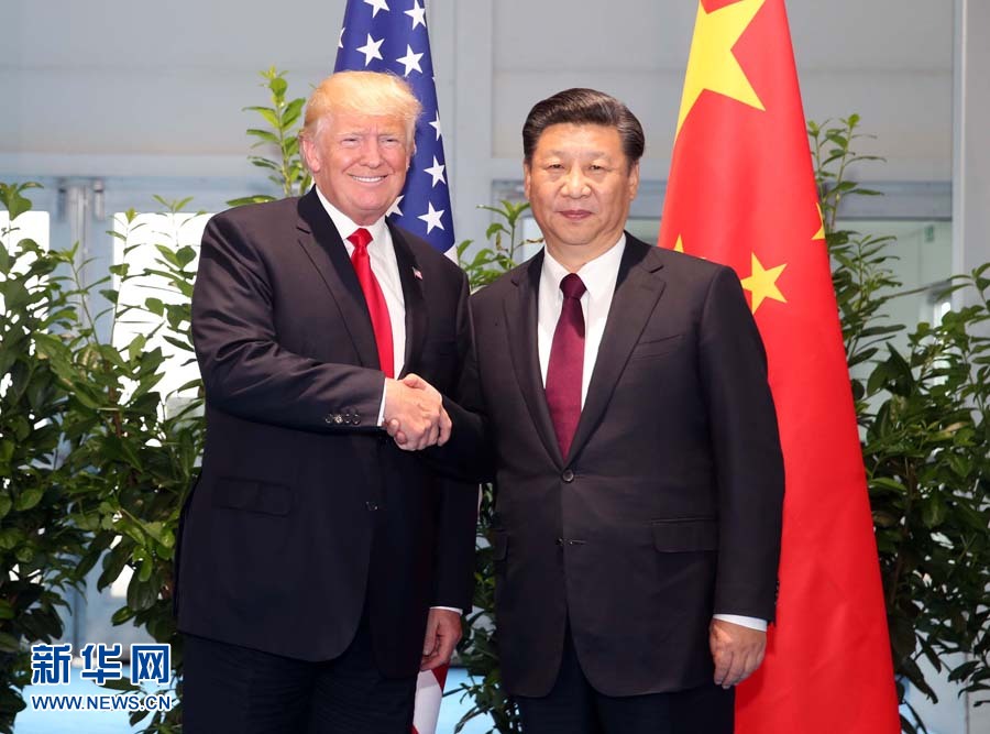 7月8日，國家主席習近平在二十國集團領導人漢堡峰會閉幕后會見美國總統(tǒng)特朗普，就中美關系及共同關心的重大國際和地區(qū)問題深入交換意見。新華社記者 姚大偉 攝