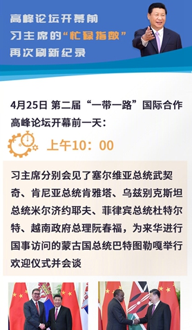 高峰論壇開幕前，習(xí)主席的“忙碌指數(shù)”再次刷新紀(jì)錄